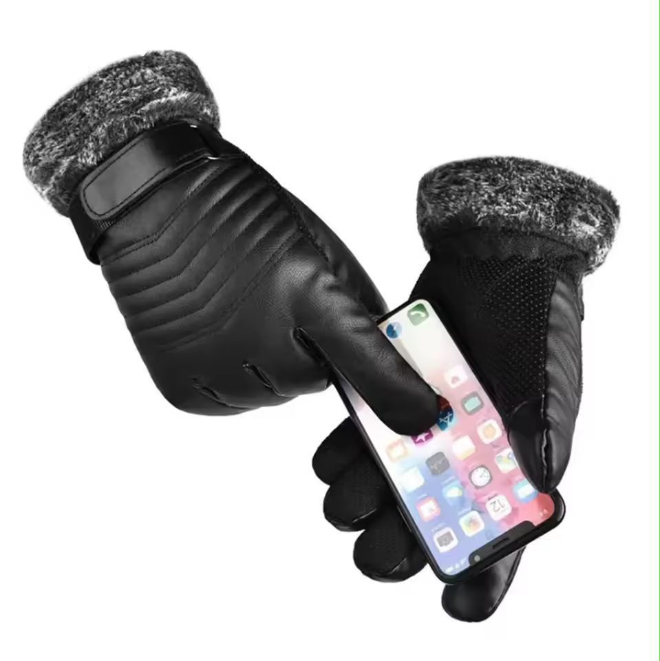 Plush FurMouth Mens Winter Insulated Touchscreen Gloves  Ultimate ColdWeather Outdoor Cycling  Moto 4