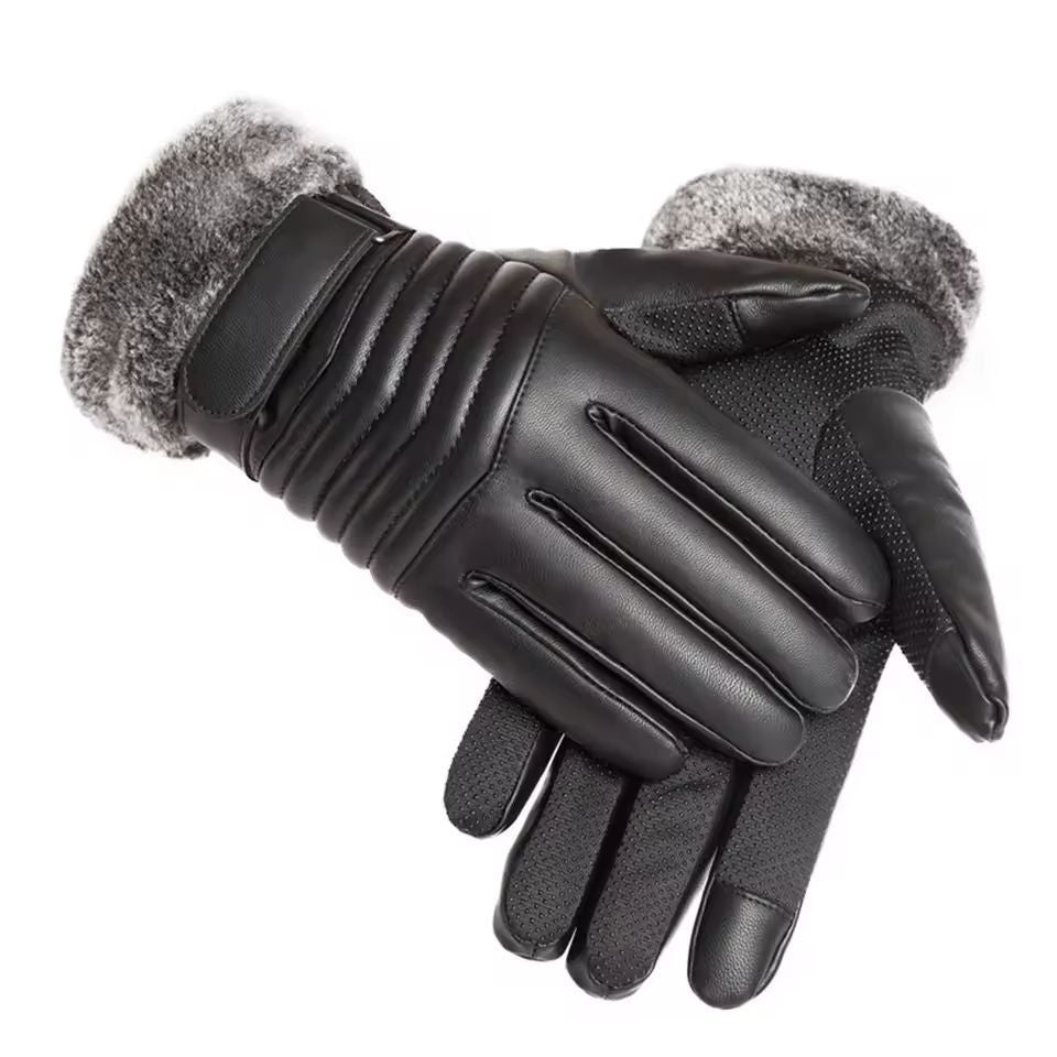 Plush FurMouth Mens Winter Insulated Touchscreen Gloves  Ultimate ColdWeather Outdoor Cycling  Moto 5
