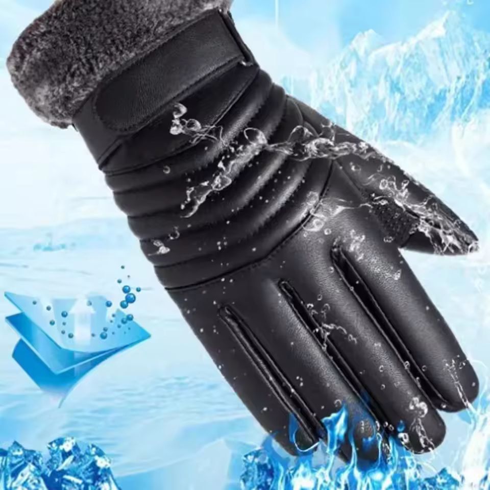 Plush FurMouth Mens Winter Insulated Touchscreen Gloves  Ultimate ColdWeather Outdoor Cycling  Moto 6