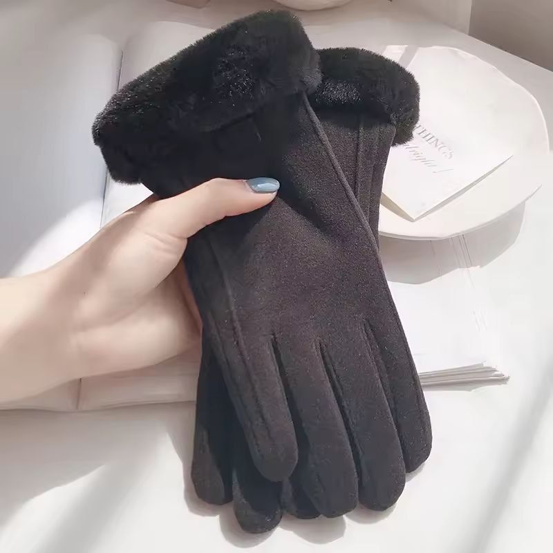 Winter Luxe Suede Touchscreen Driving  Outdoor Gloves  Plush Warm Womens Winter Gloves 2