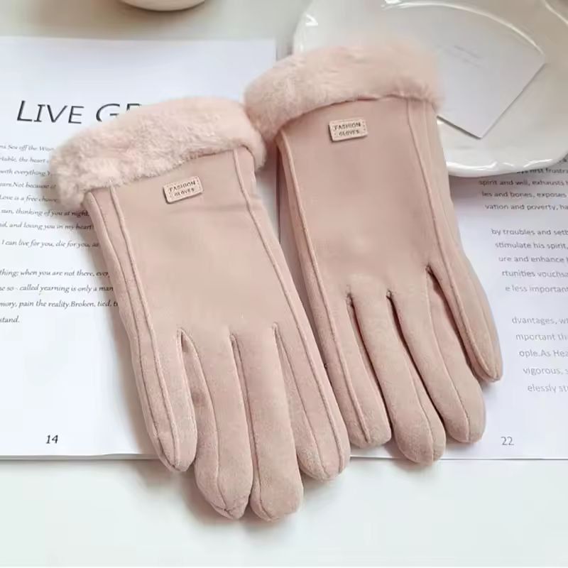 Winter Luxe Suede Touchscreen Driving  Outdoor Gloves  Plush Warm Womens Winter Gloves 4