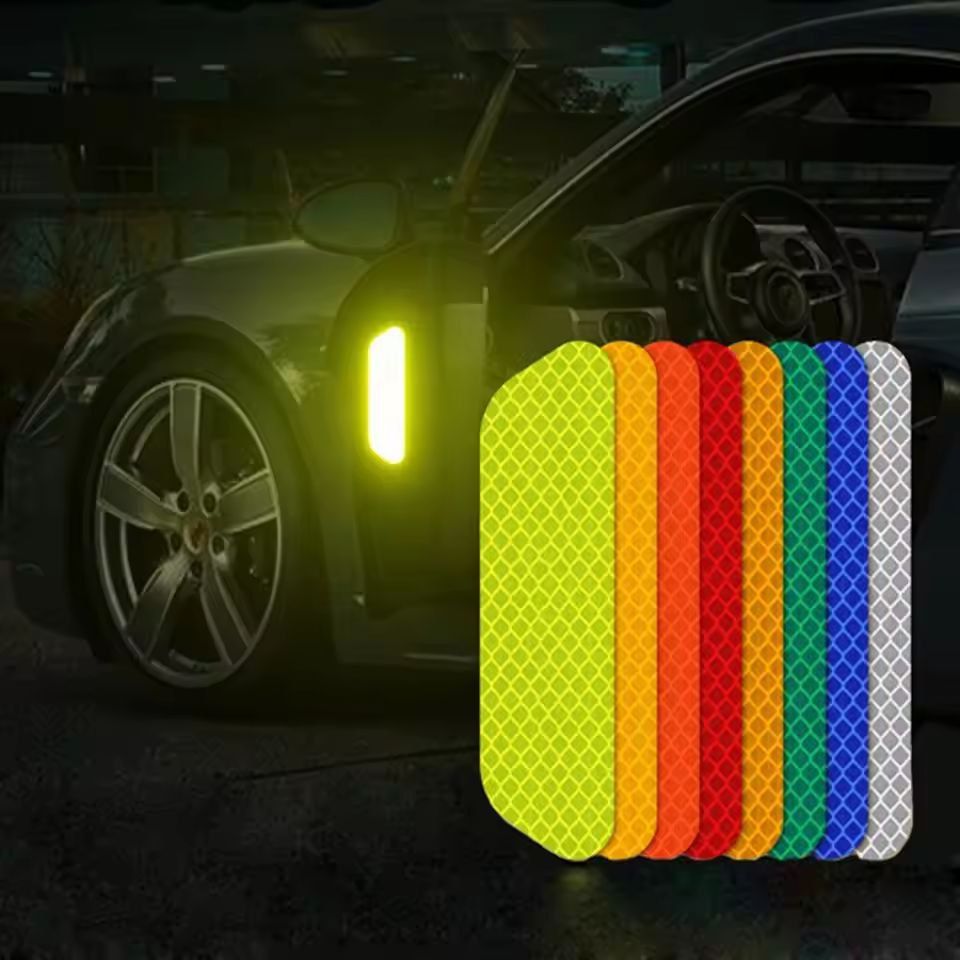 Safety-Aware Car Door Reflective Warning Sticker Set (4-Pack)