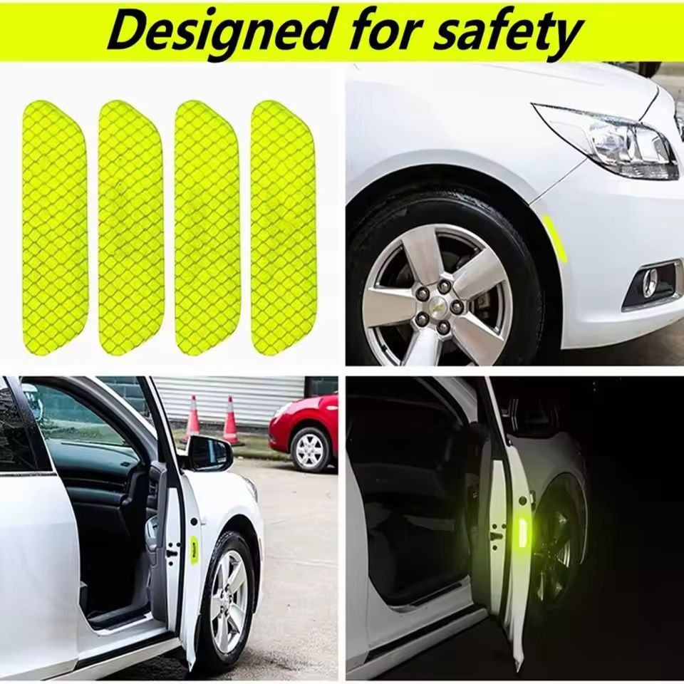 SafetyAware Car Door Reflective Warning Sticker Set 4Pack 6