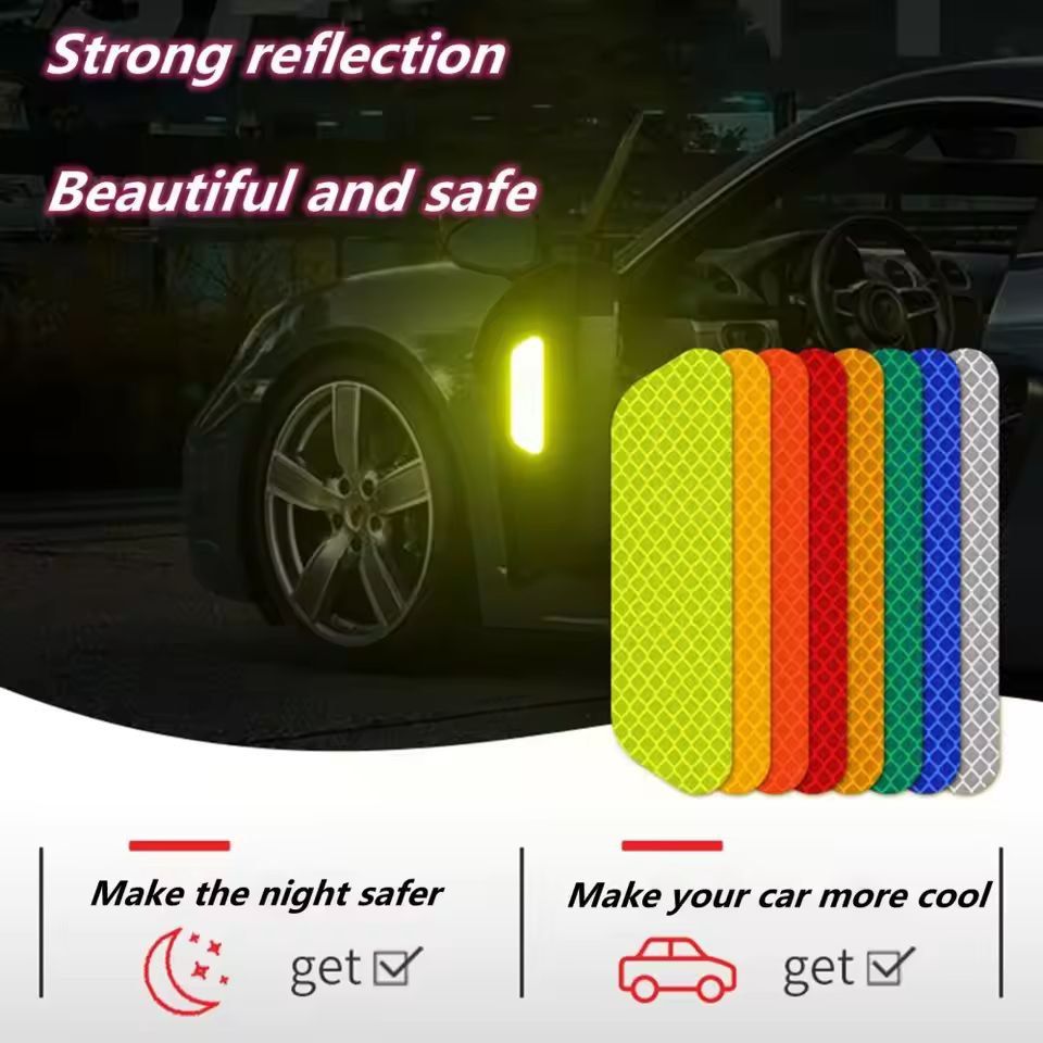 SafetyAware Car Door Reflective Warning Sticker Set 4Pack 9
