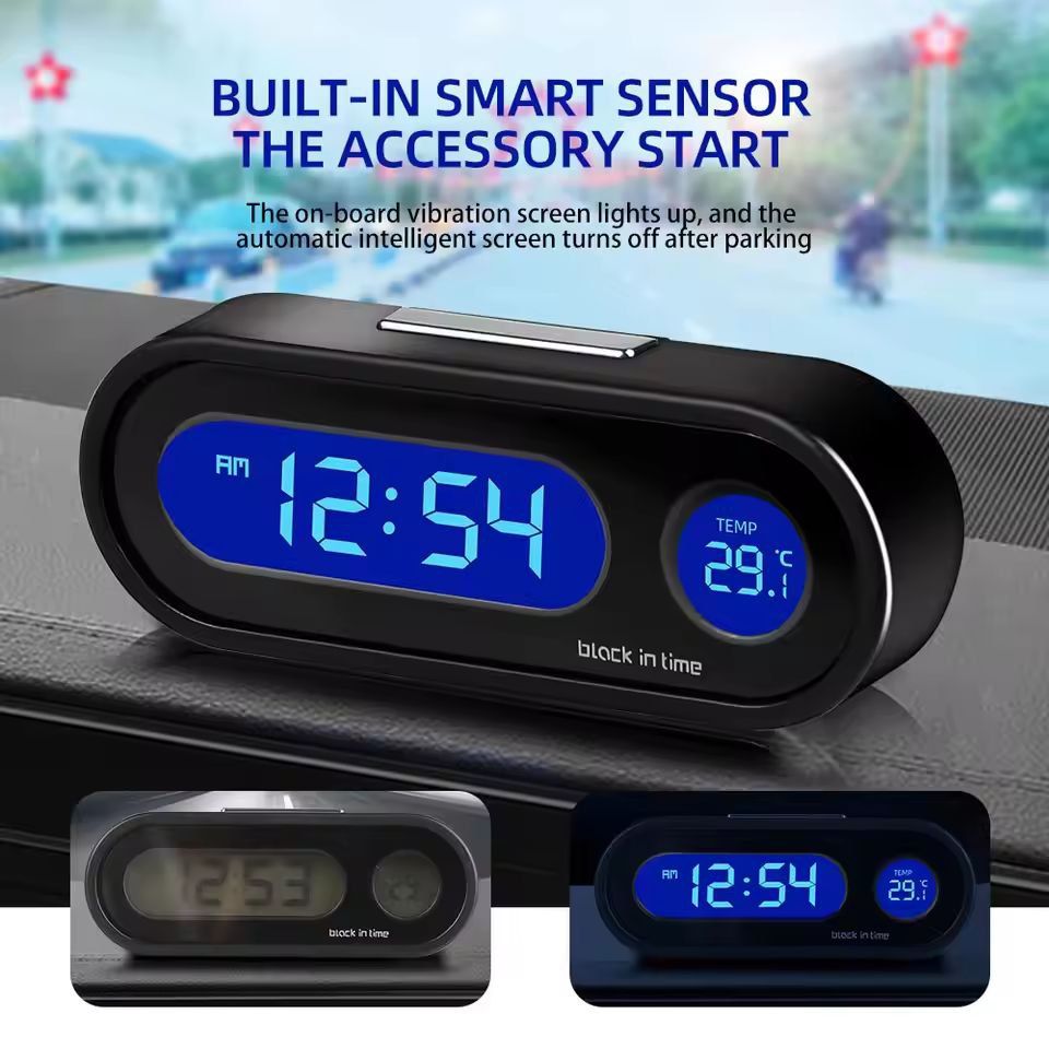 MiniCar Pro Dashboard Clock  Thermometer  Precision 2in1 LCD Auto Accessory 4