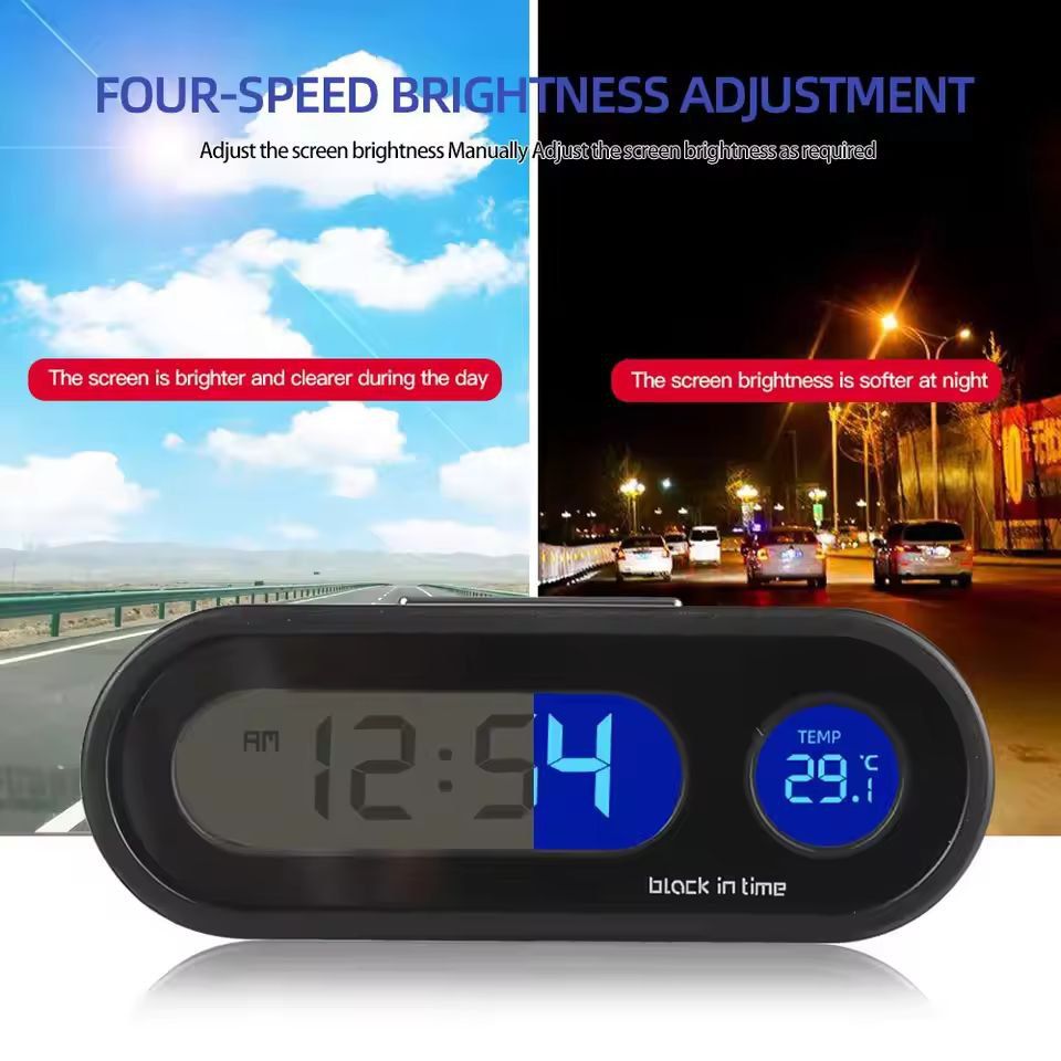 MiniCar Pro Dashboard Clock  Thermometer  Precision 2in1 LCD Auto Accessory 5