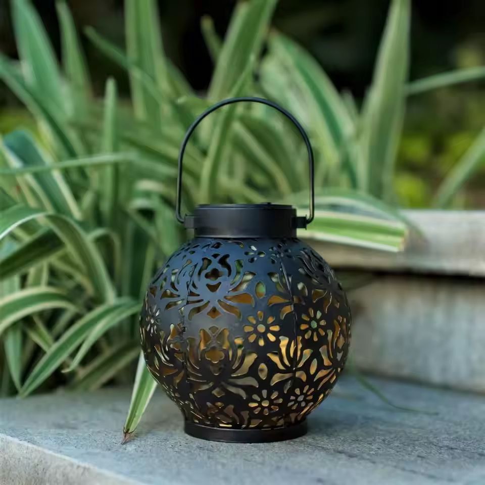 Elegant IronArt Solar Hanging Lantern  Outdoor Garden LED Landscape Light 1