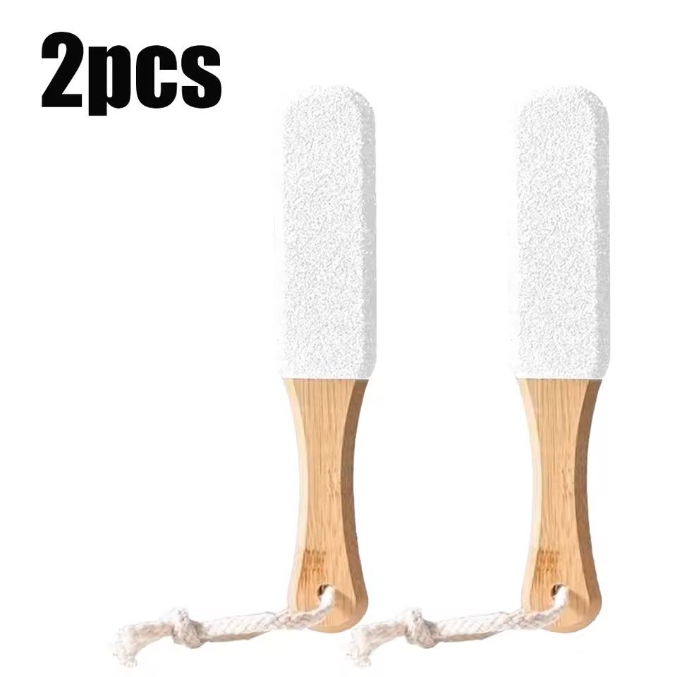 Bamboo Handle Foot File Natural Pumice Stone Pedicure Tool For Callus And Dead Skin Removal 4