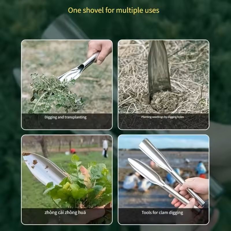 Stainless Steel Garden Shovel Versatile Digging Tool For Planting Weeding Vegetable Cultivation And 6