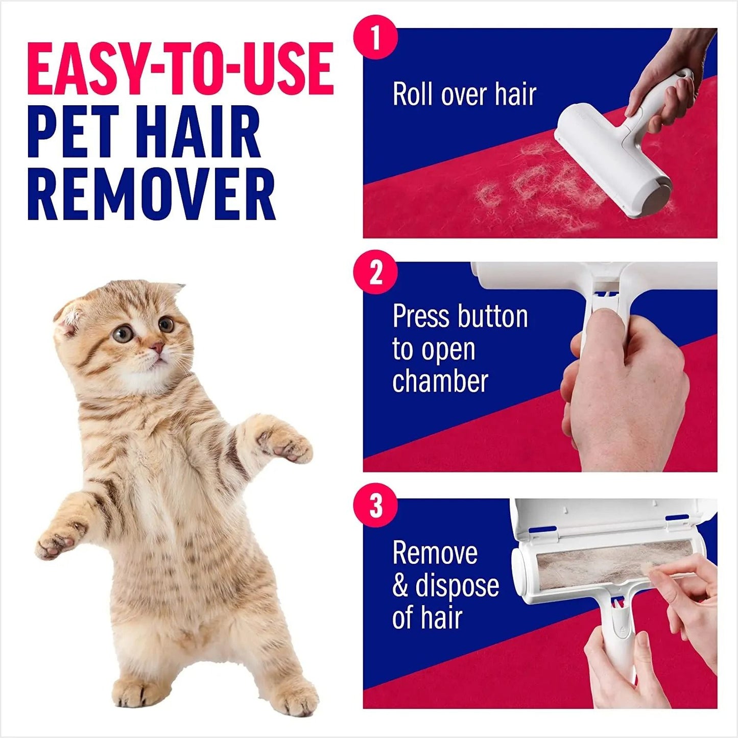 Pet Hair Remover Roller With Self Cleaning Base 2