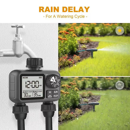 SmartDual Garden Irrigation Timer  2Outlet Digital Faucet Controller For Lawn  Garden 1