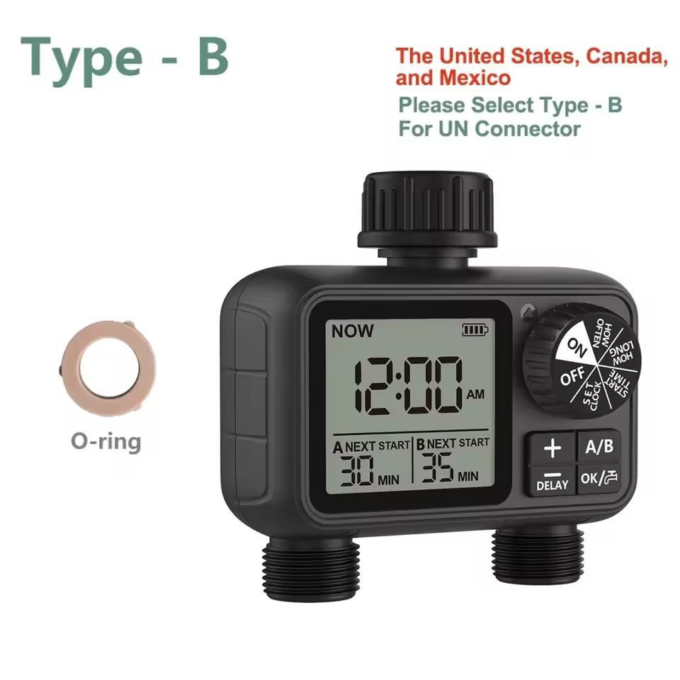 SmartDual Garden Irrigation Timer  2Outlet Digital Faucet Controller For Lawn  Garden 7