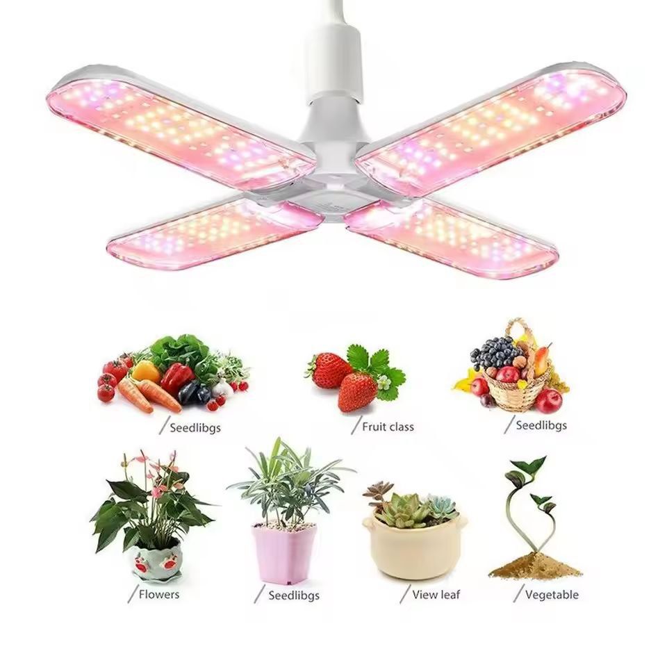IndoorGarden Pro E27 Full-Spectrum Foldable LED Grow Lamp (24 W/36 W/48 W)