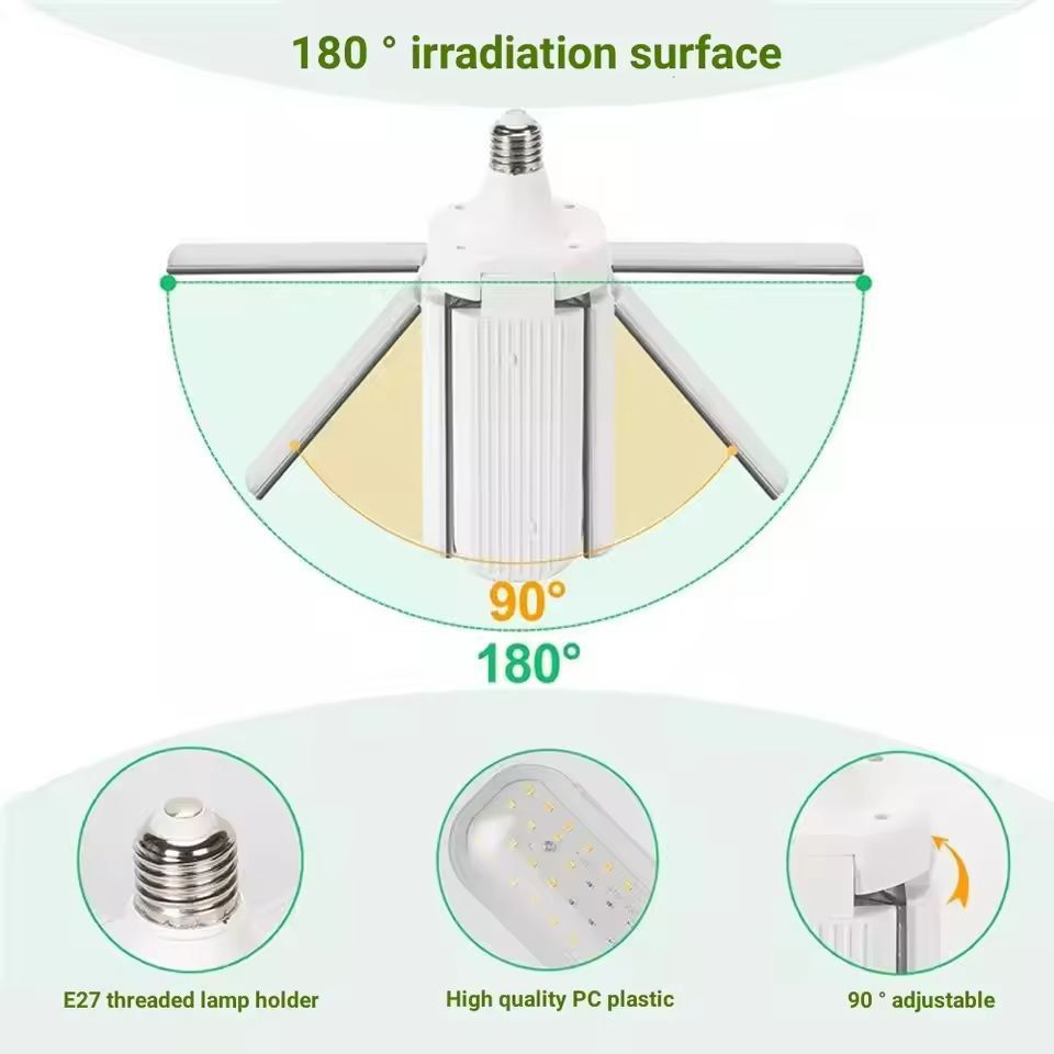 IndoorGarden Pro E27 FullSpectrum Foldable LED Grow Lamp 24 W36 W48 W 5