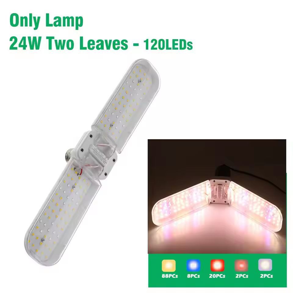 IndoorGarden Pro E27 FullSpectrum Foldable LED Grow Lamp 24 W36 W48 W 6