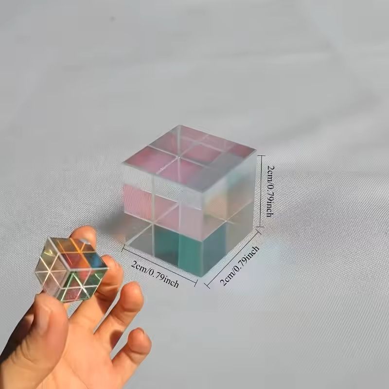 Optical Glass X Cube RGB Beam Splitter Prism For Science Experiments Education  Classroom Physics 1