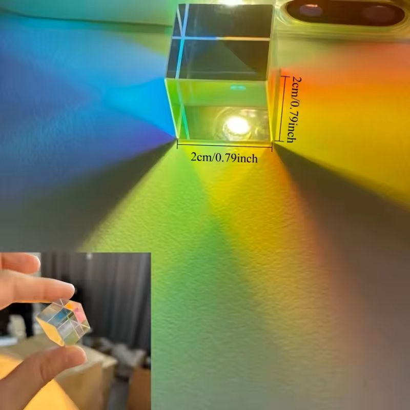 Optical Glass X Cube RGB Beam Splitter Prism For Science Experiments Education  Classroom Physics 2