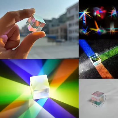 Optical Glass X Cube RGB Beam Splitter Prism For Science Experiments Education  Classroom Physics 3