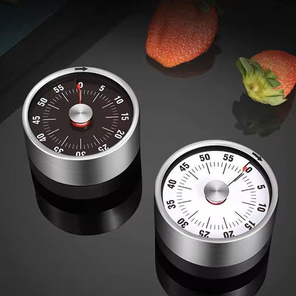 Stainless Steel Magnetic Kitchen Timer 60Minute Mechanical Countdown For Cooking Study  Daily Tasks 1