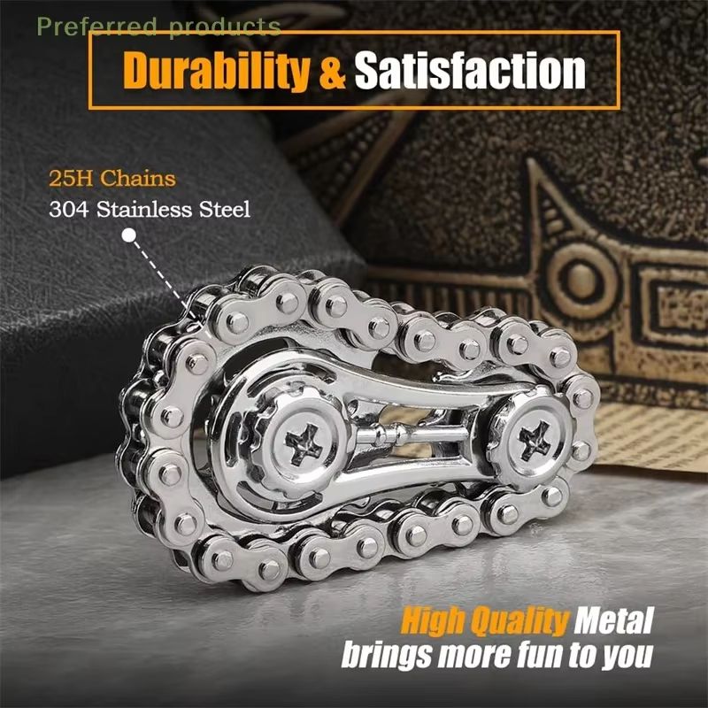 ChainDrive Mechanical Flywheel Metal Fidget Spinner For Anxiety Relief 1