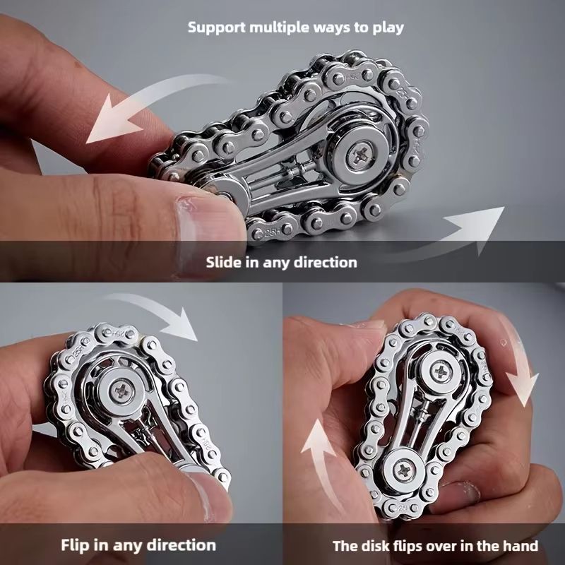 ChainDrive Mechanical Flywheel Metal Fidget Spinner For Anxiety Relief 2