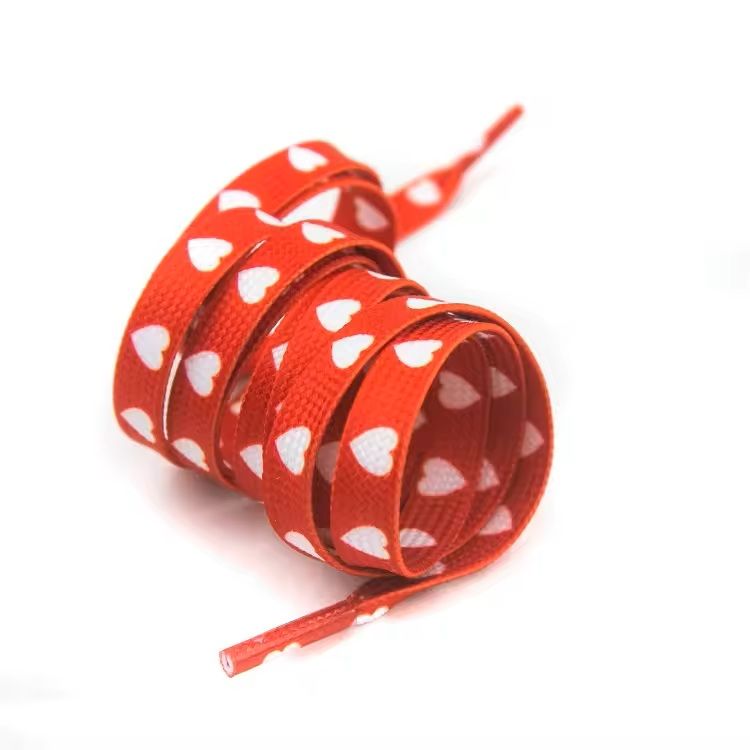 Fashion Red Heart Flat Shoelaces Cute Decorative Laces For Sports  Casual Shoes 3
