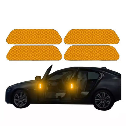 SecureVision Reflective Car Door Warning Tape  4Piece Safety Decal Set For Night Visibility 1