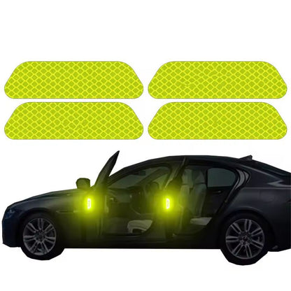 SecureVision Reflective Car Door Warning Tape  4Piece Safety Decal Set For Night Visibility 2