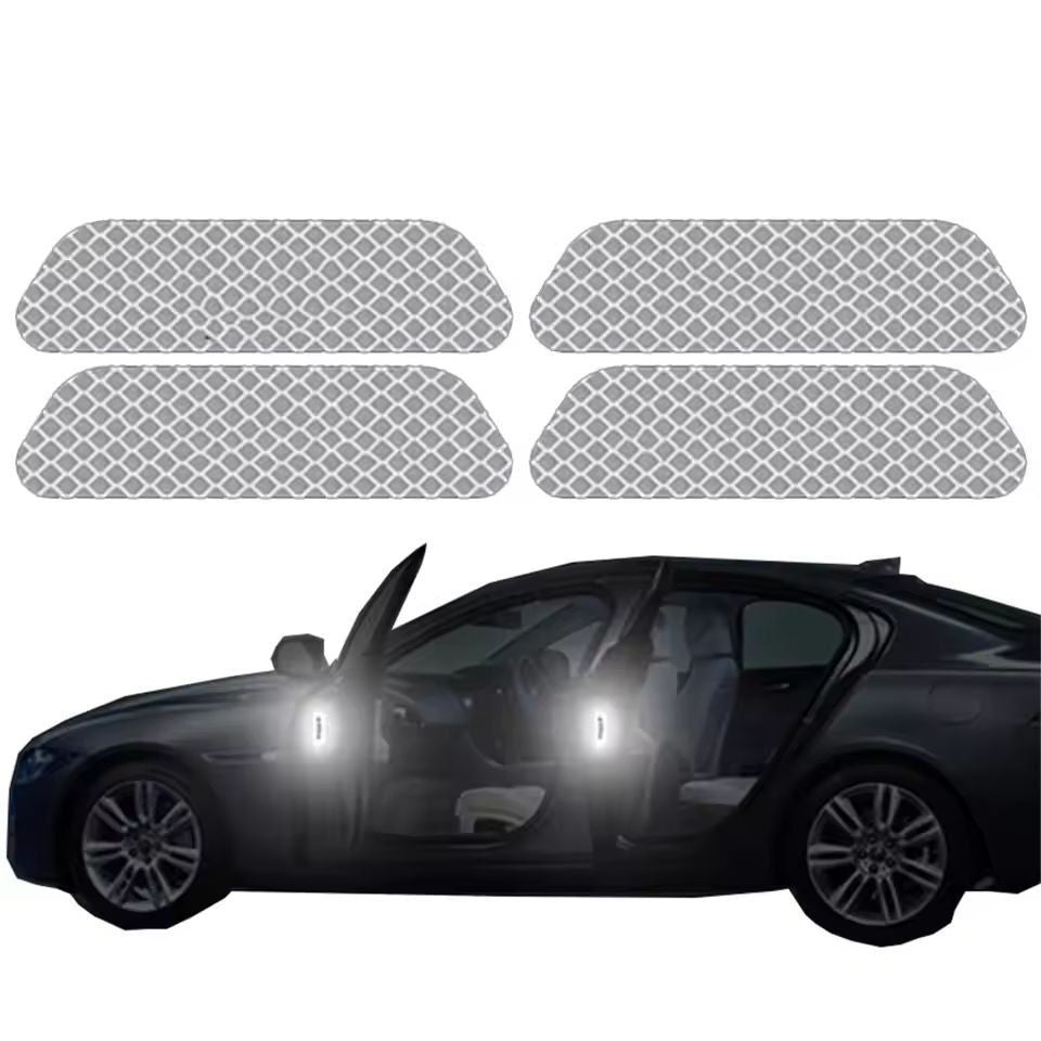 SecureVision Reflective Car Door Warning Tape  4Piece Safety Decal Set For Night Visibility 4