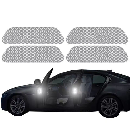 SecureVision Reflective Car Door Warning Tape  4Piece Safety Decal Set For Night Visibility 4