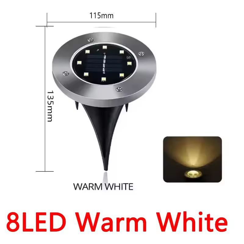 Garden Glow Solar Underground Disk Lights – 8 LED / 20 LED Pack (Outdoor Lawn & Yard Decoration)