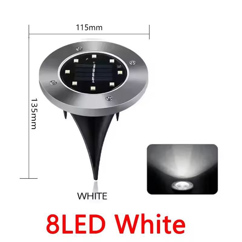 Garden Glow Solar Underground Disk Lights  8 LED  20 LED Pack Outdoor Lawn  Yard Decoration 1