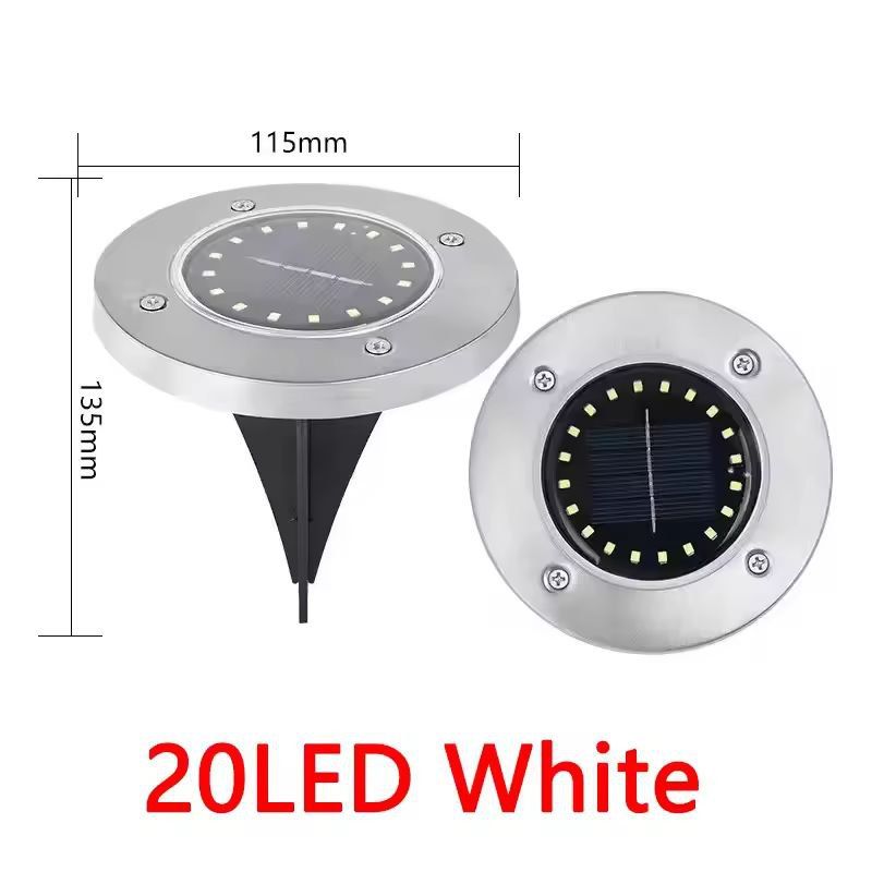 Garden Glow Solar Underground Disk Lights  8 LED  20 LED Pack Outdoor Lawn  Yard Decoration 2