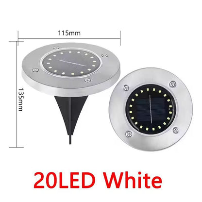 Garden Glow Solar Underground Disk Lights  8 LED  20 LED Pack Outdoor Lawn  Yard Decoration 2