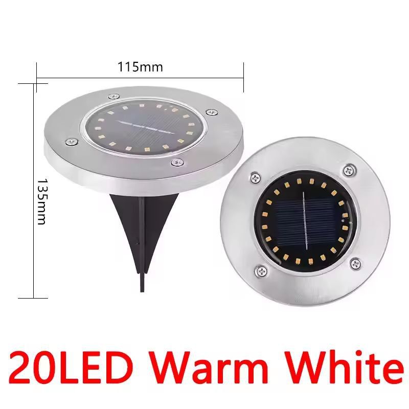 Garden Glow Solar Underground Disk Lights  8 LED  20 LED Pack Outdoor Lawn  Yard Decoration 3