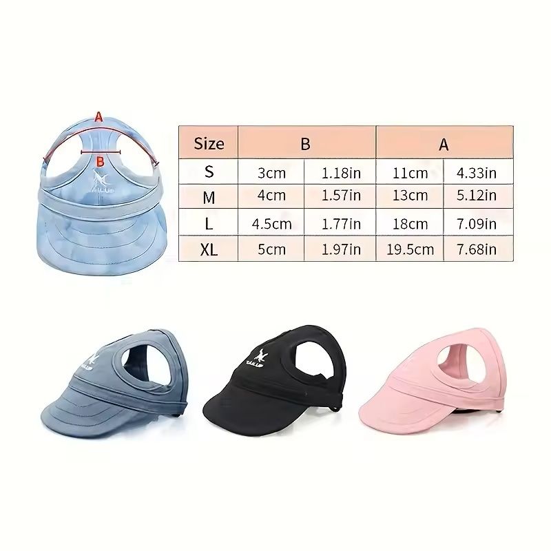 Adjustable PVC Dog Sun Hat Waterproof Pet Hat with Elastic Band for Small, Medium & Large Breeds