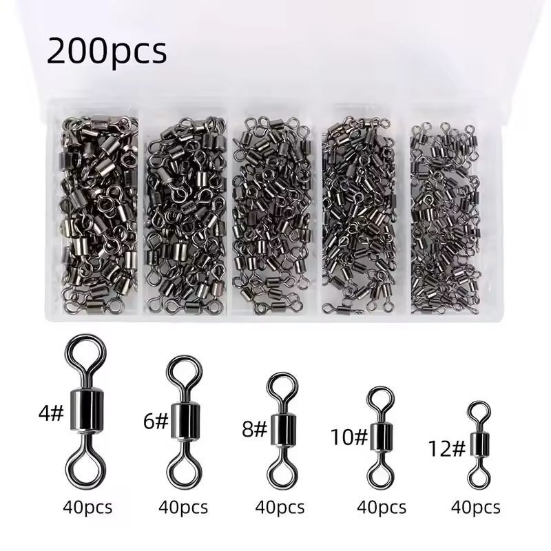 Ultimate Pro Fishing Swivels Kit  BallBearing Rolling Swivel Connectors For Saltwater  Freshwater 1