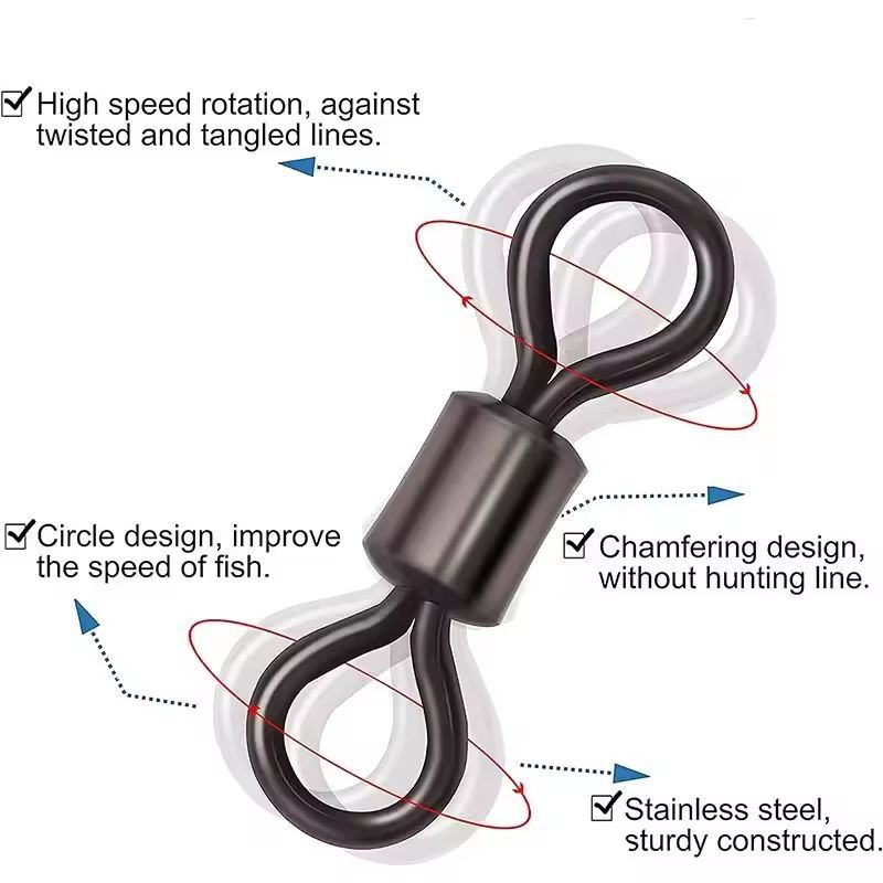Ultimate Pro Fishing Swivels Kit  BallBearing Rolling Swivel Connectors For Saltwater  Freshwater 7