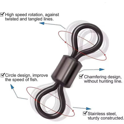 Ultimate Pro Fishing Swivels Kit  BallBearing Rolling Swivel Connectors For Saltwater  Freshwater 7