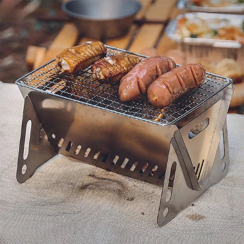 Portable Folding BBQ Grill For Camping Barbecue Grill Heating Stoves Stainless Steel Multifunction  1