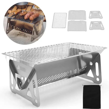 Portable Folding BBQ Grill For Camping Barbecue Grill Heating Stoves Stainless Steel Multifunction  2