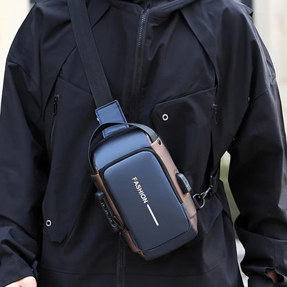 Stylish Motorcycle Crossbody Chest Pack Durable Oxford Fabric Mens Sling Bag With Zip Closure And P 1