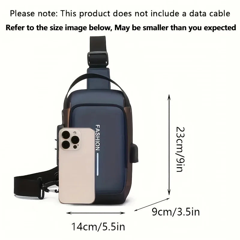 Stylish Motorcycle Crossbody Chest Pack Durable Oxford Fabric Mens Sling Bag With Zip Closure And P 5