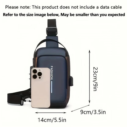 Stylish Motorcycle Crossbody Chest Pack Durable Oxford Fabric Mens Sling Bag With Zip Closure And P 5