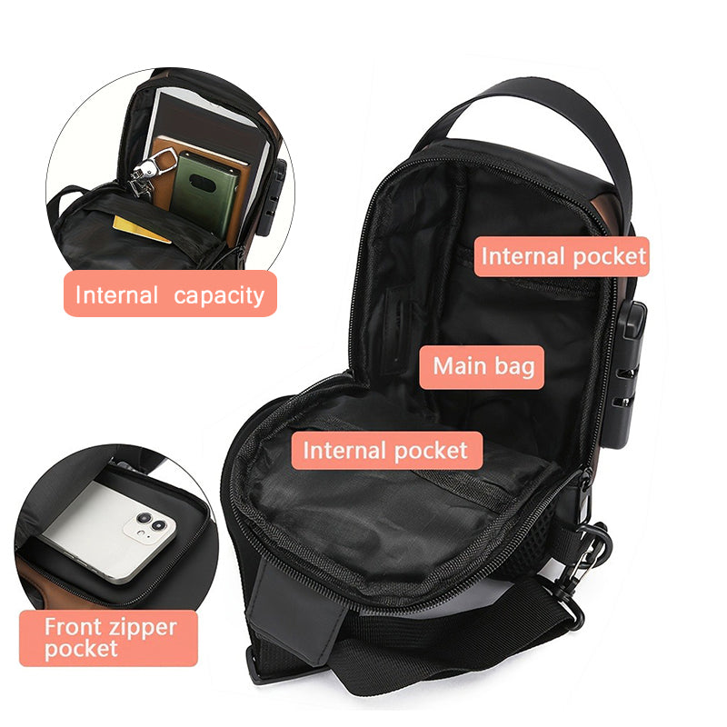 Stylish Motorcycle Crossbody Chest Pack Durable Oxford Fabric Mens Sling Bag With Zip Closure And P 2
