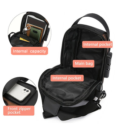 Stylish Motorcycle Crossbody Chest Pack Durable Oxford Fabric Mens Sling Bag With Zip Closure And P 2