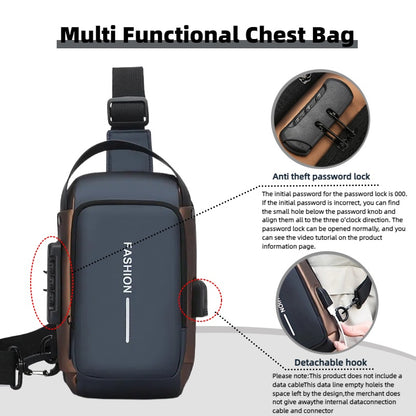 Stylish Motorcycle Crossbody Chest Pack Durable Oxford Fabric Mens Sling Bag With Zip Closure And P 3