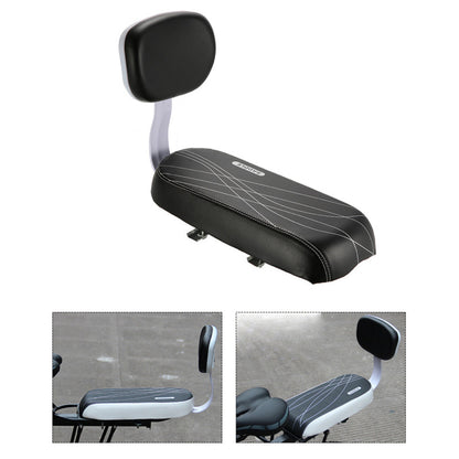 Children Seat with Back Rest, Bicycle Back Seat Bike, PU Leather Soft Cushion Rear Rack, Water Resistant Seat