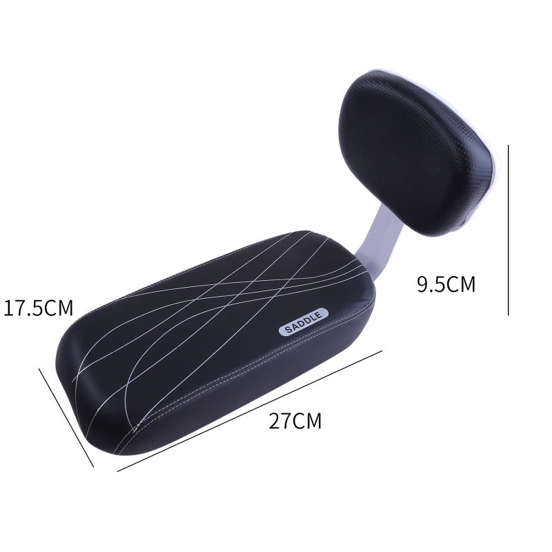 Children Seat With Back Rest Bicycle Back Seat Bike PU Leather Soft Cushion Rear Rack Water Resista 5