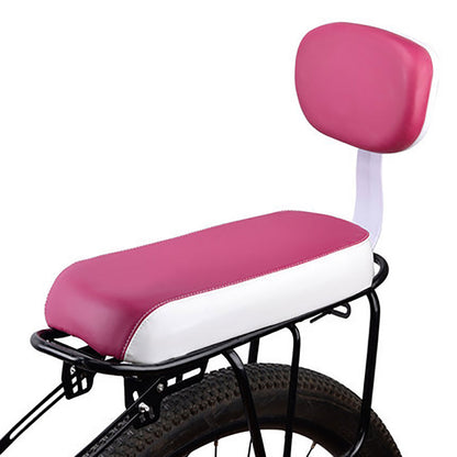 Children Seat With Back Rest Bicycle Back Seat Bike PU Leather Soft Cushion Rear Rack Water Resista 6